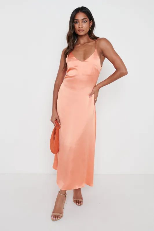 Teegan Relaxed Cami Dress - Tangerine sold by Pretty Lavish