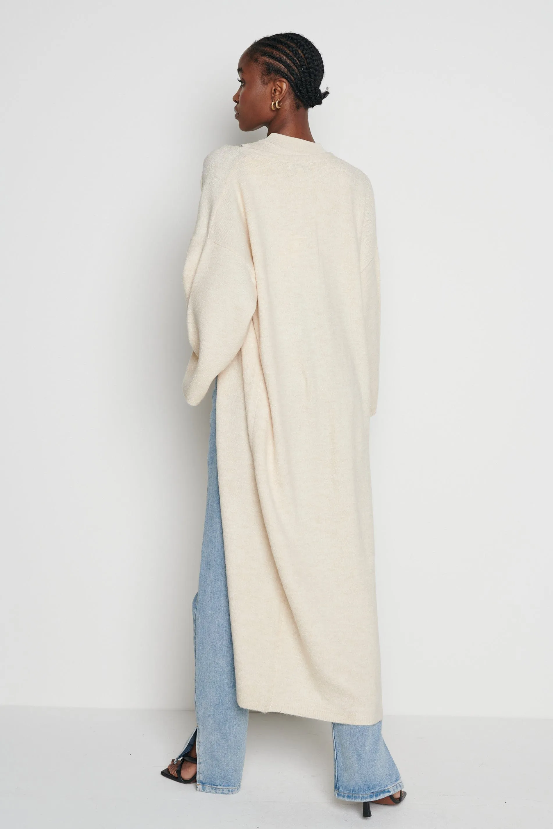 Jean Kimono Sleeve Maxi Cardigan - Beige sold by Pretty Lavish product image thumbnail 3