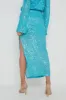 Hendrix Slit Sequin Skirt - Blue sold by Pretty Lavish