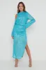 Hendrix Slit Sequin Skirt - Blue sold by Pretty Lavish