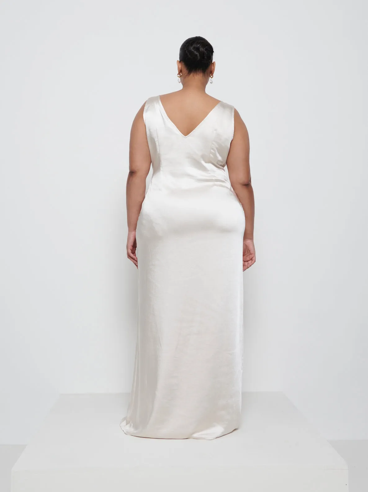 Esmee Wrap Maxi Bridesmaid Dress Curve - Champagne sold by Pretty Lavish product image thumbnail 3