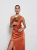 Amelia Ruched Maxi Bridesmaid Dress - Copper sold by Pretty Lavish