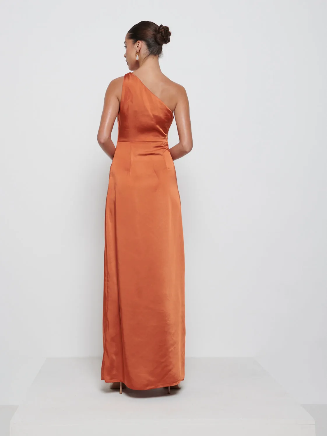 Amelia Ruched Maxi Bridesmaid Dress - Copper sold by Pretty Lavish product image thumbnail 3