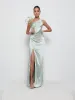 Amelia Ruched Maxi Bridesmaid Dress - Matte Sage sold by Pretty Lavish