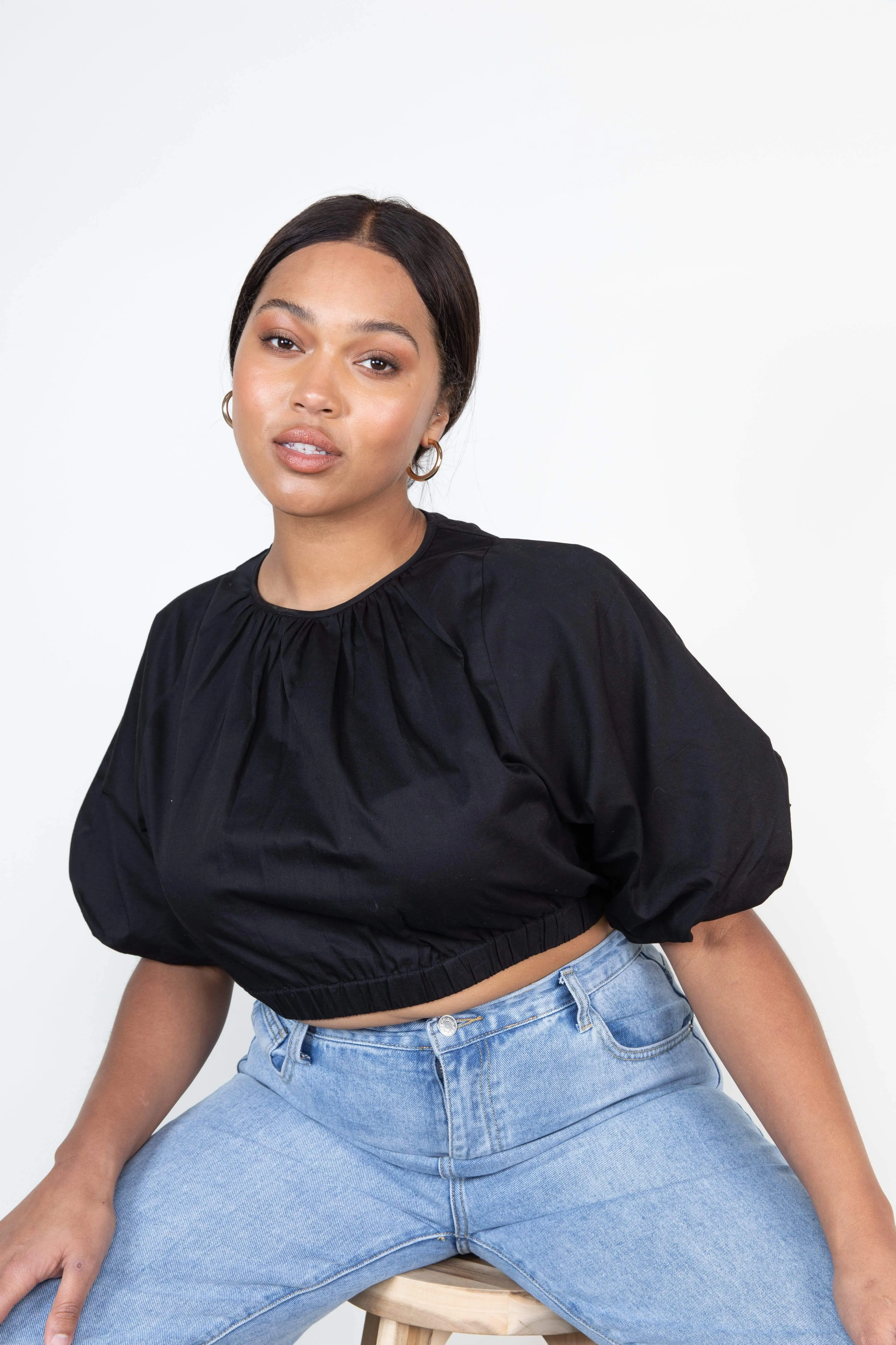 Ruby Puff Sleeve Blouse - Black sold by Pretty Lavish product image thumbnail 4