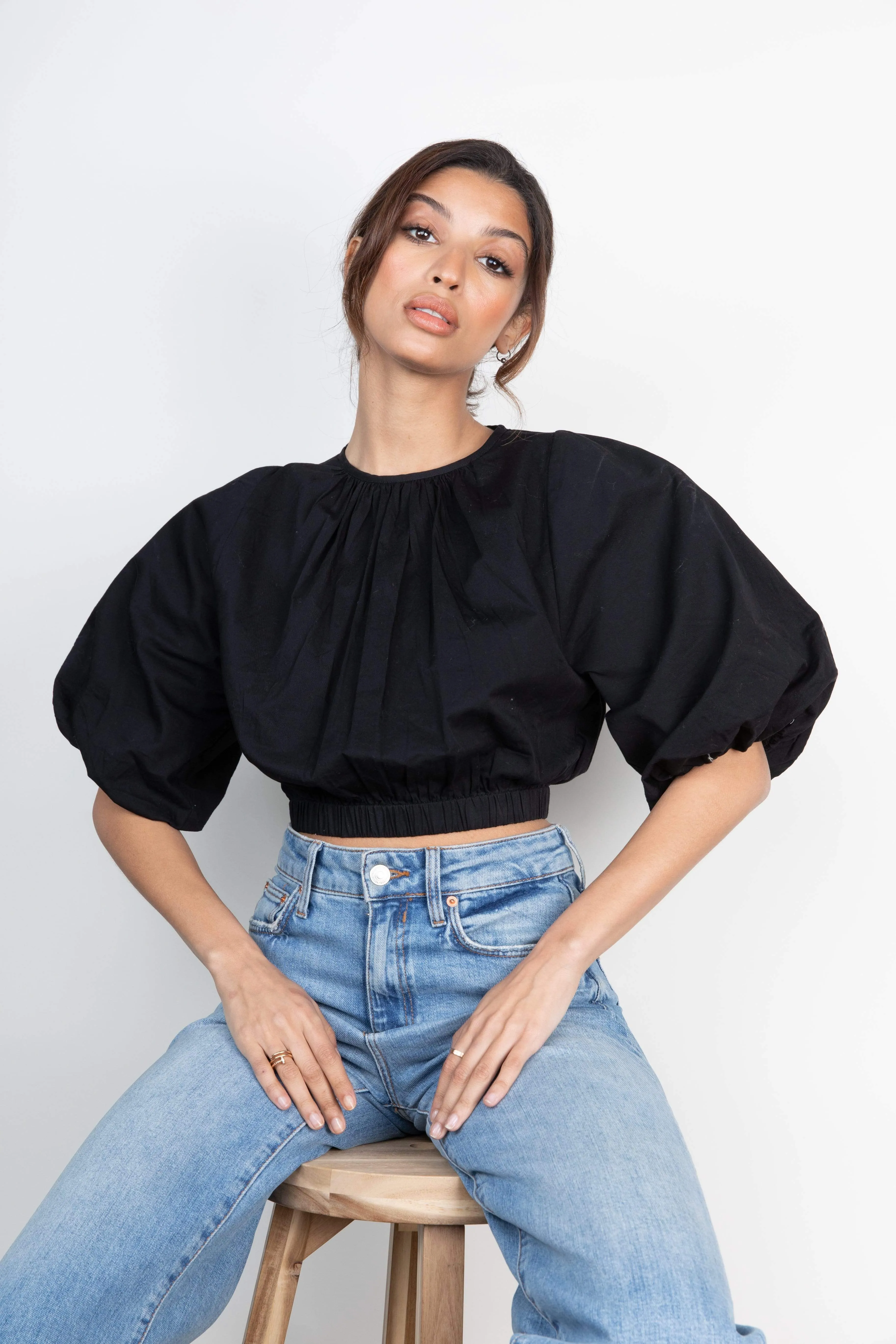 Ruby Puff Sleeve Blouse - Black sold by Pretty Lavish product image thumbnail 3