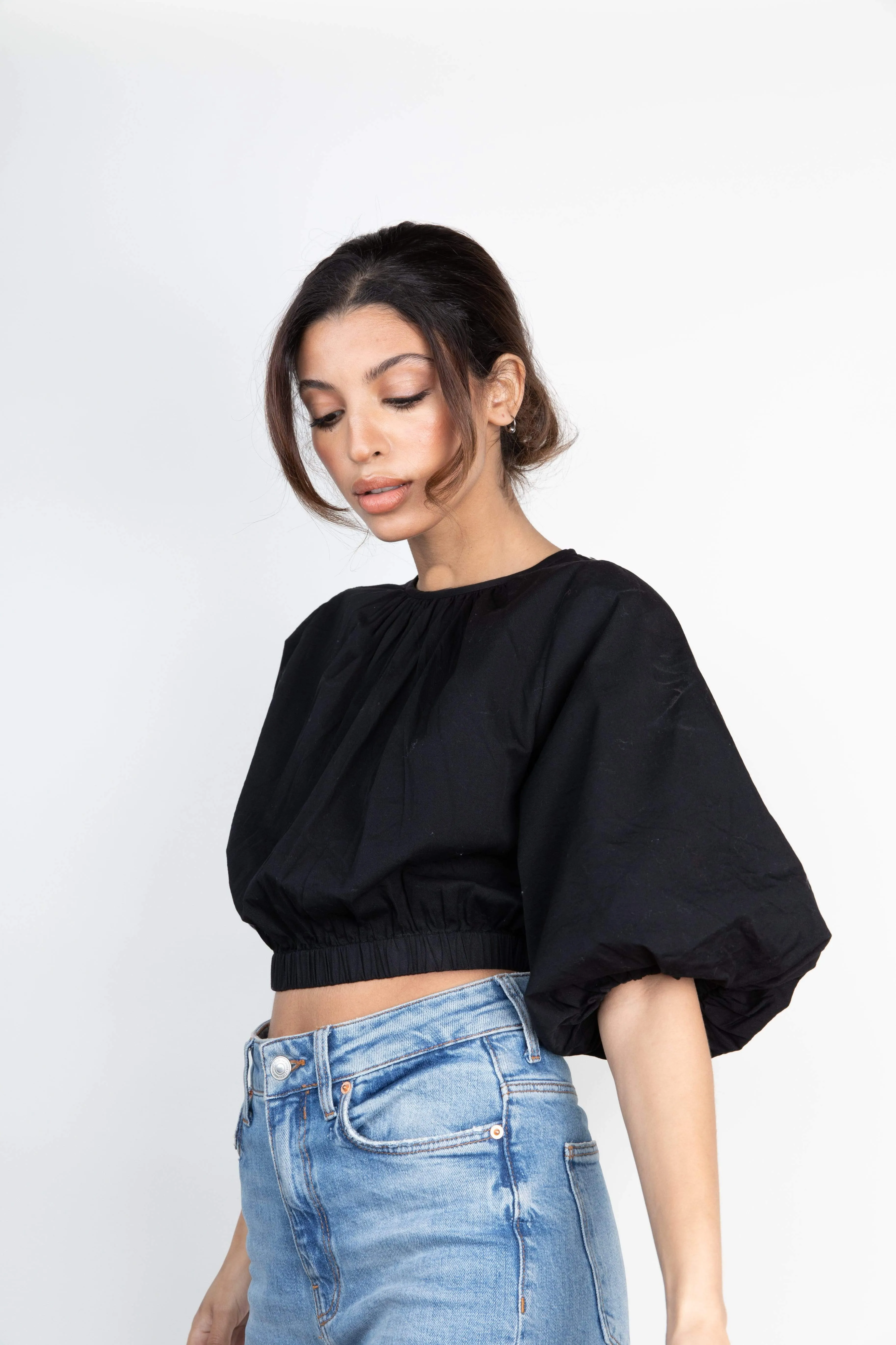 Ruby Puff Sleeve Blouse - Black sold by Pretty Lavish product image thumbnail 2