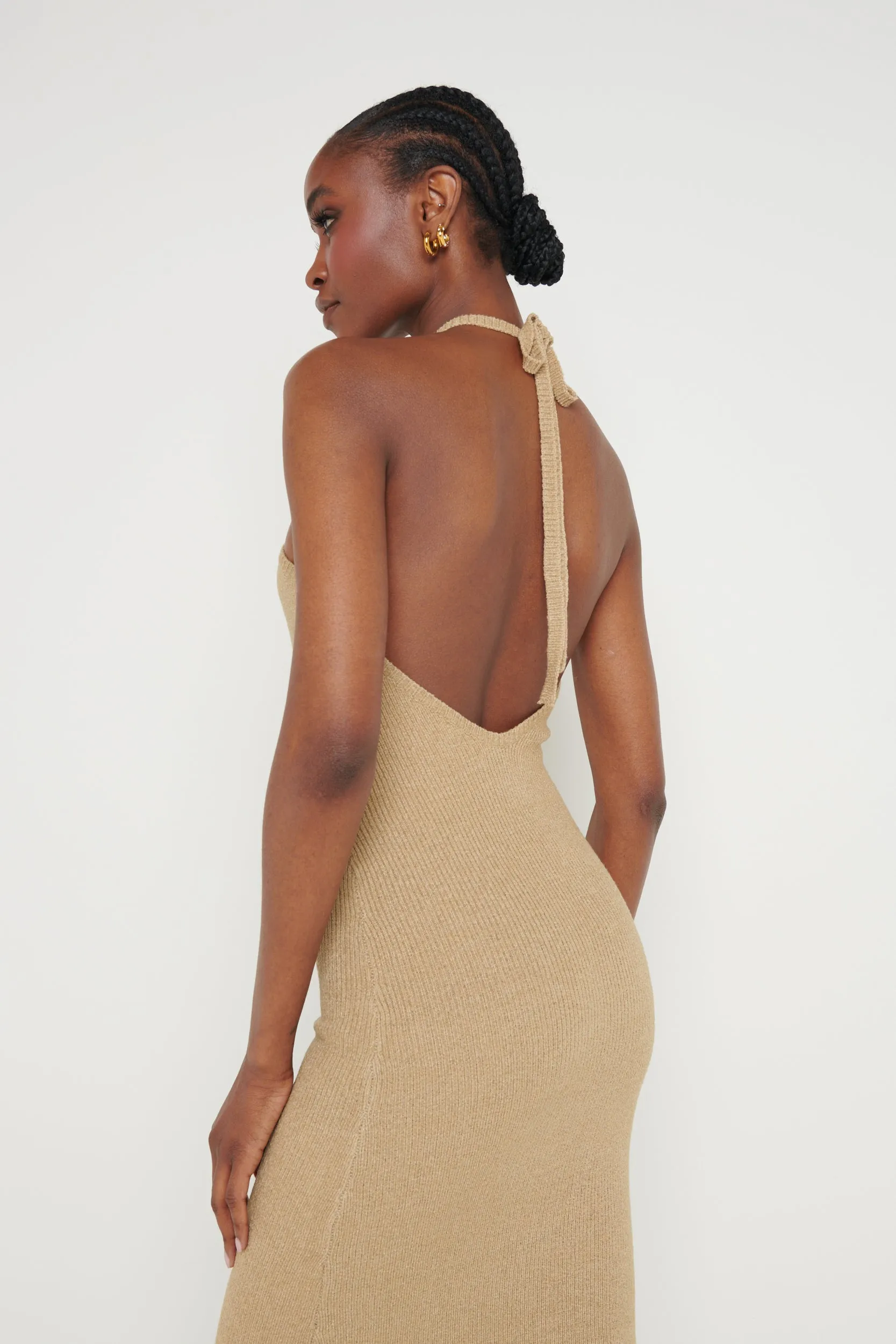 Khloe Knit Midaxi Dress - Oatmeal sold by Pretty Lavish product image thumbnail 3