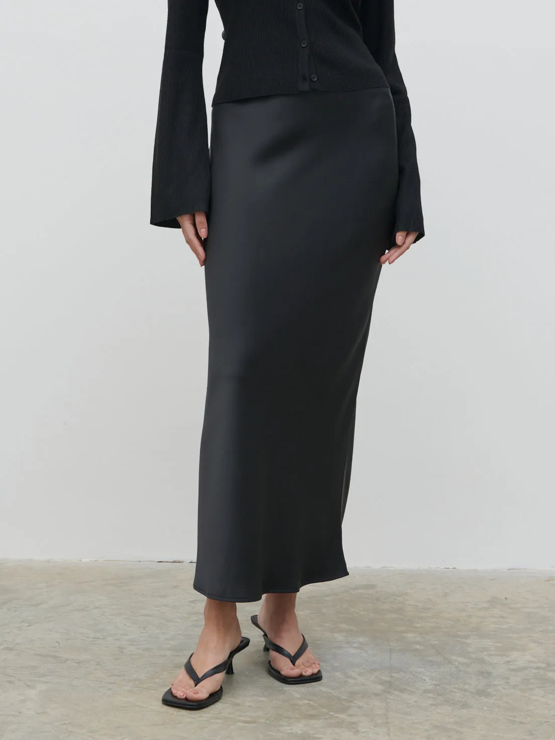 Breya Satin Midaxi Skirt - Black sold by Pretty Lavish product image thumbnail 4