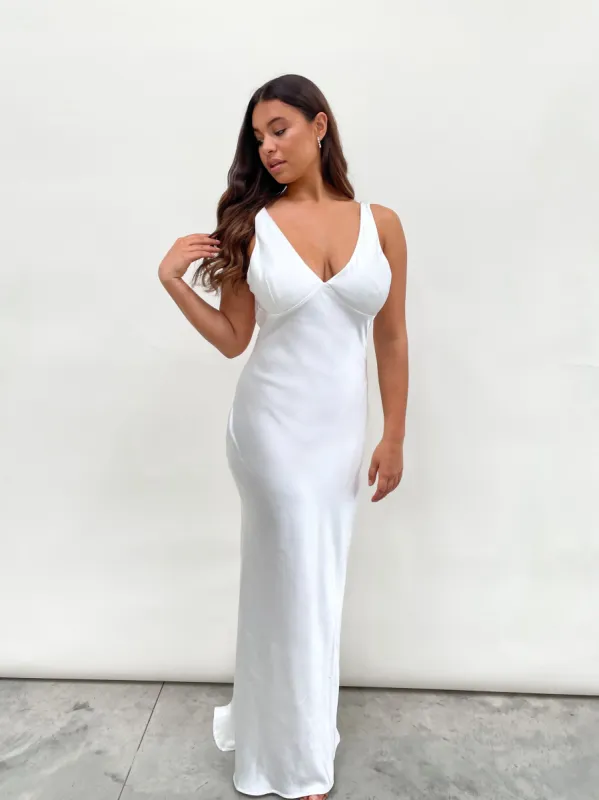 Piper Maxi Dress - Matte Ivory sold by Pretty Lavish