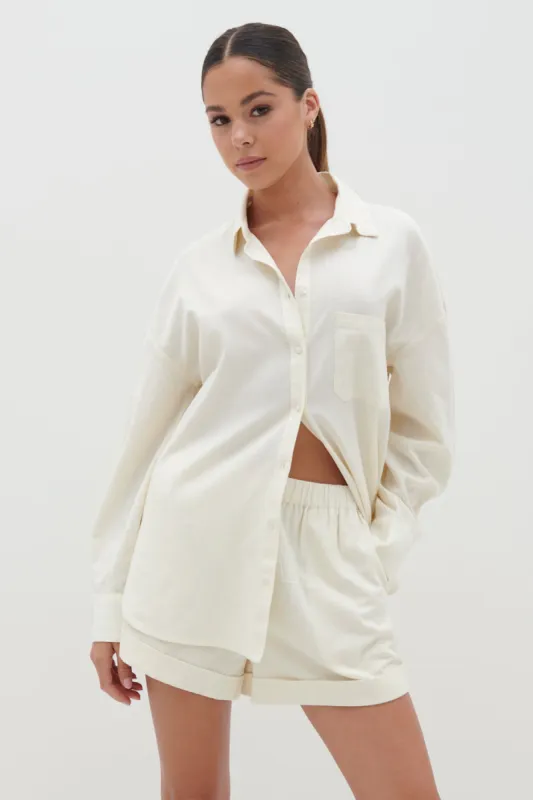 Emery Boxy Shirt - Cream sold by Pretty Lavish