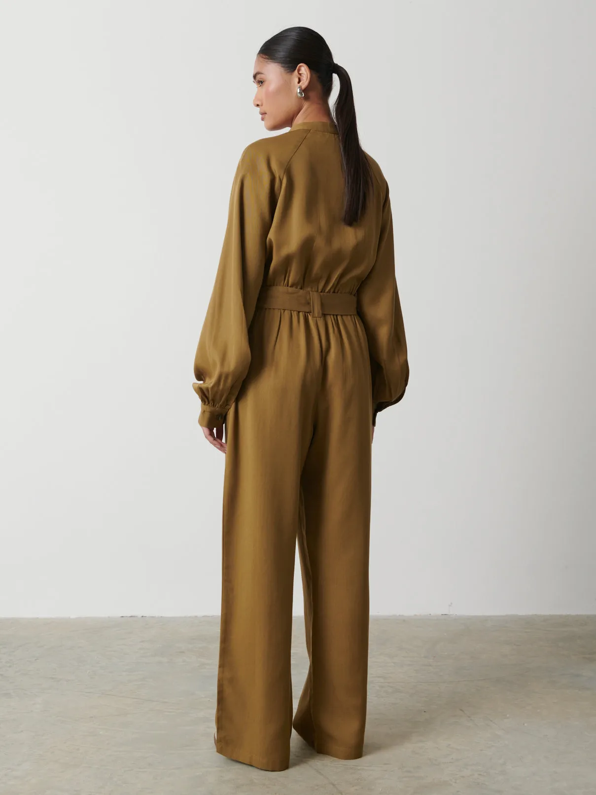 Brooke Belted Jumpsuit - Khaki sold by Pretty Lavish product image thumbnail 3