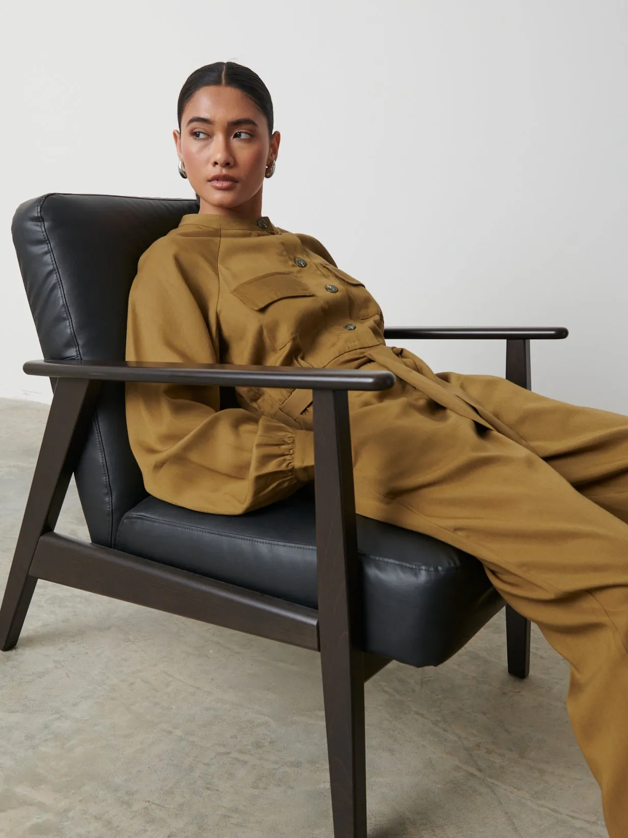 Brooke Belted Jumpsuit - Khaki sold by Pretty Lavish