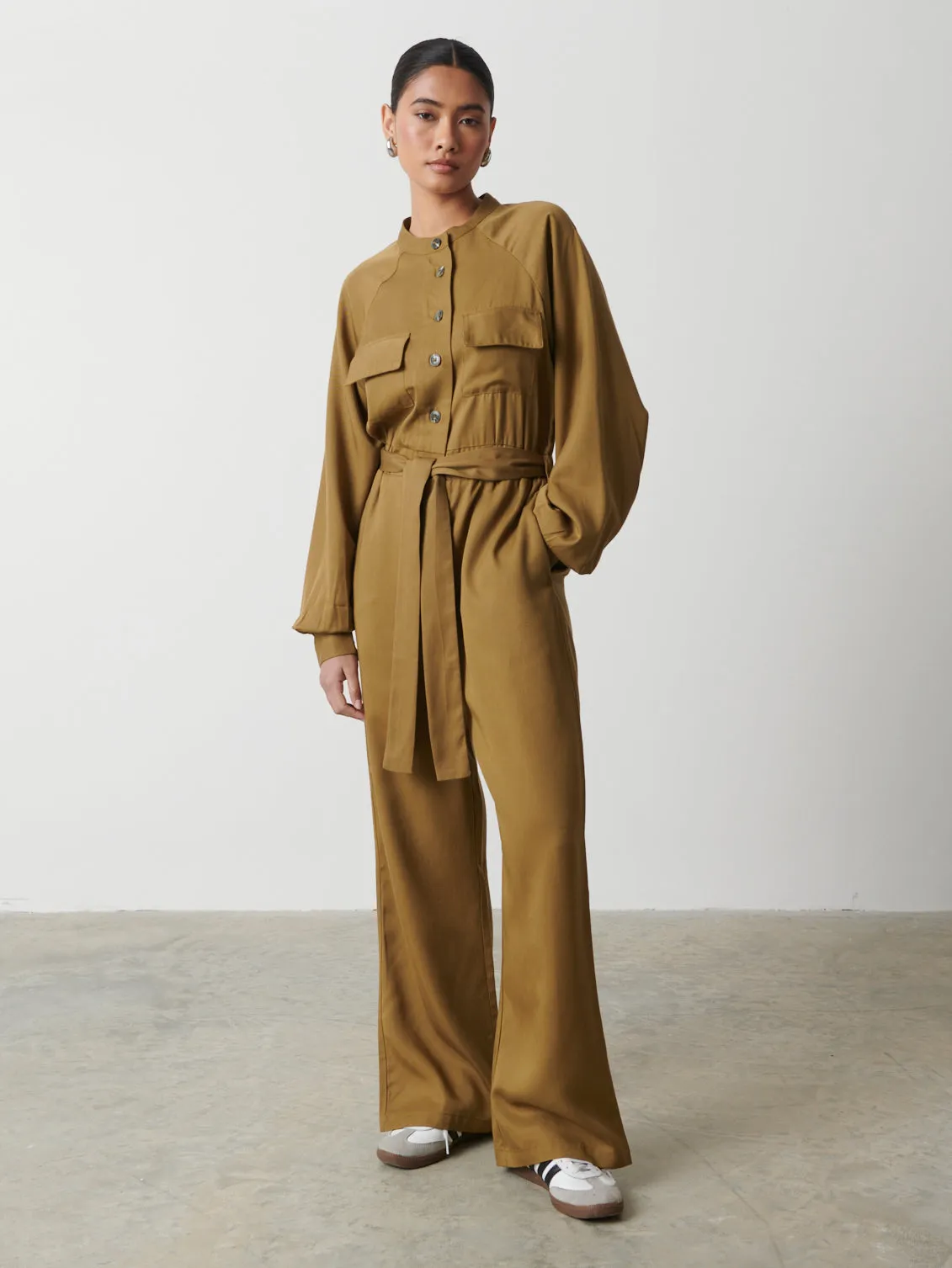 Brooke Belted Jumpsuit - Khaki sold by Pretty Lavish product image thumbnail 2
