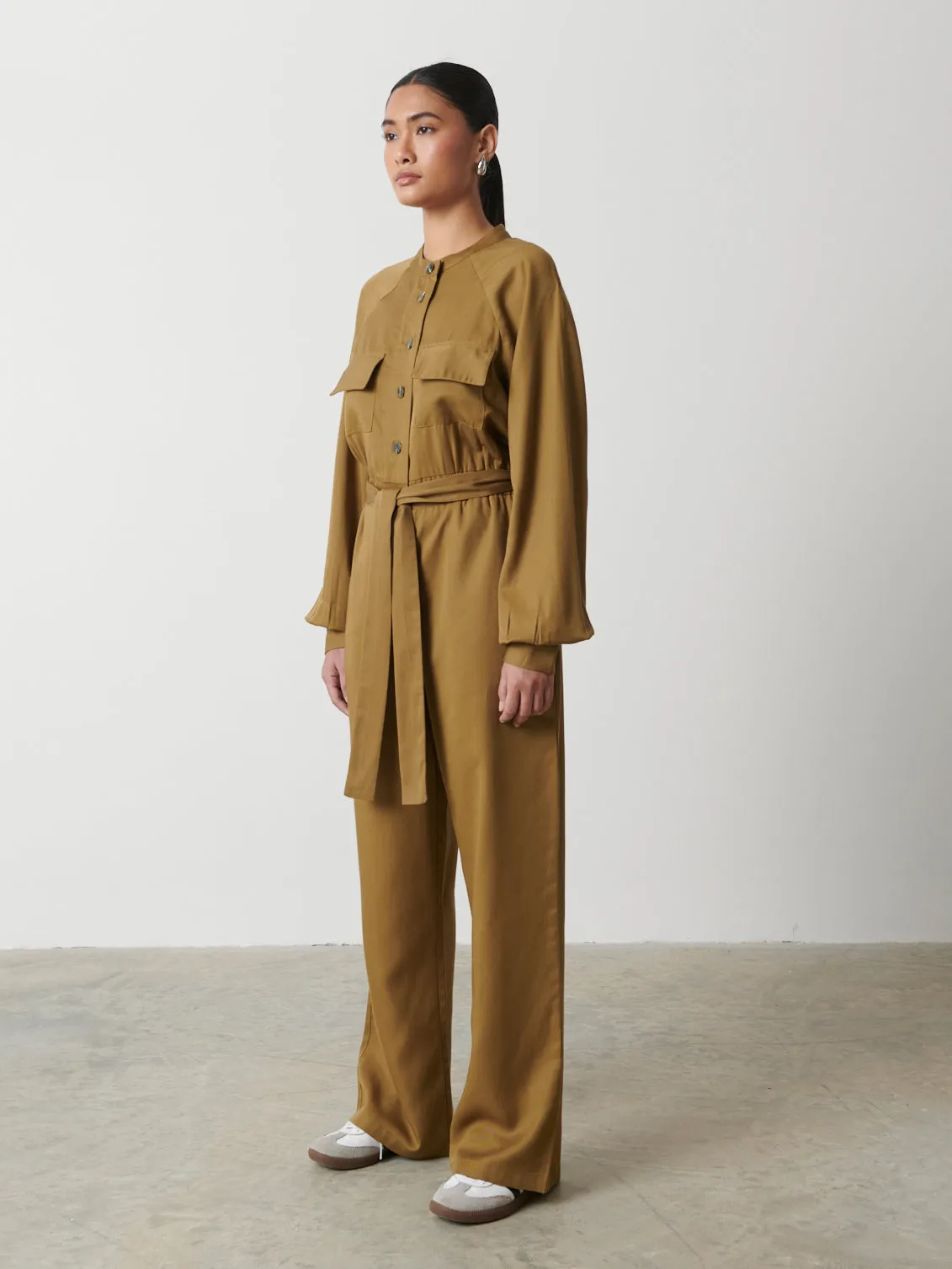 Brooke Belted Jumpsuit - Khaki sold by Pretty Lavish product image thumbnail 4