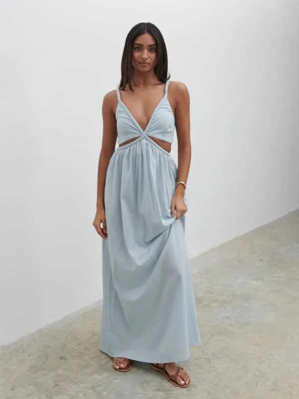 Ramona Cut Out Maxi Dress - Powder Blue sold by Pretty Lavish