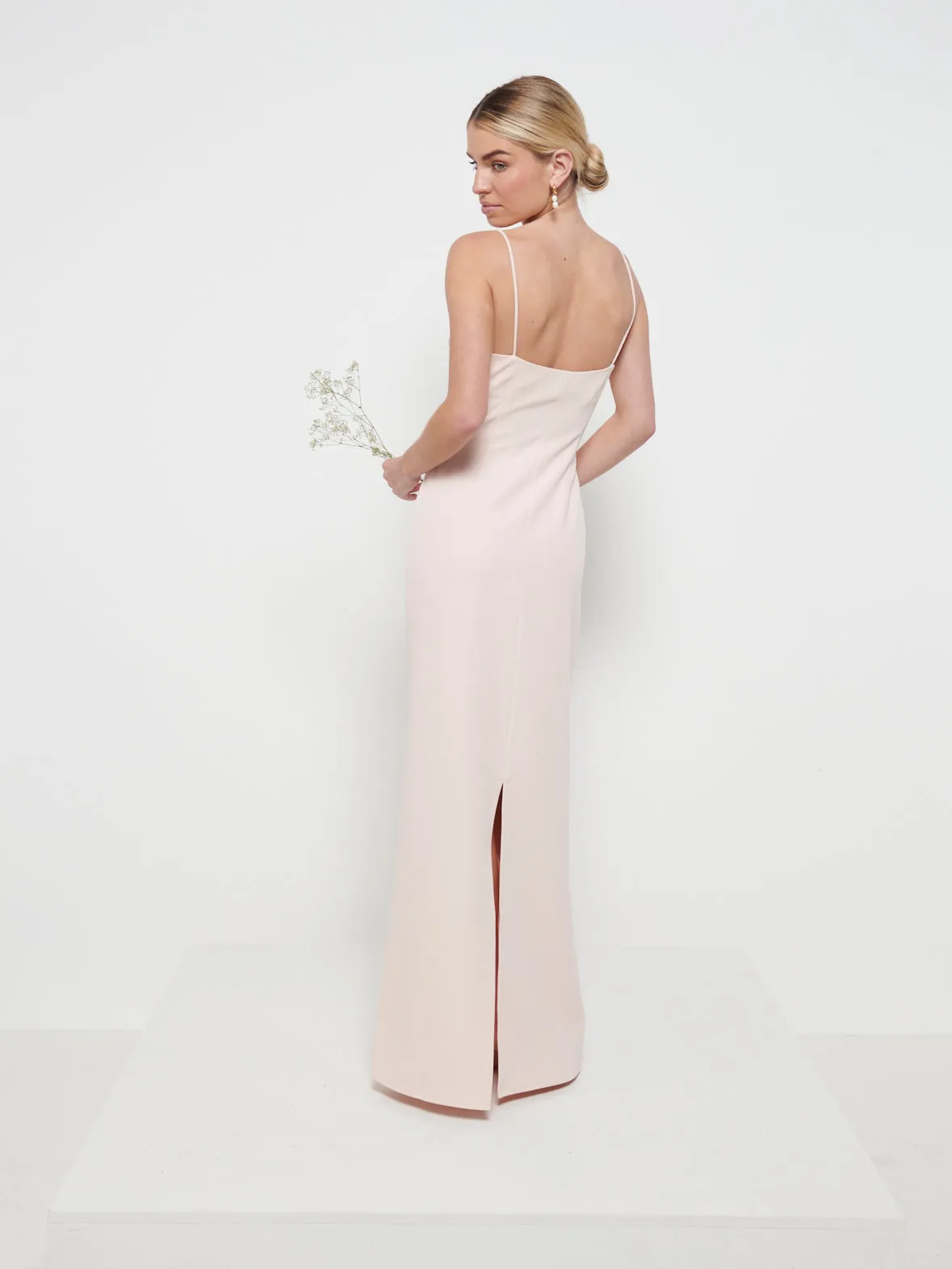 Tillie V-Neck Maxi Bridesmaid Dress - Blush sold by Pretty Lavish product image thumbnail 3