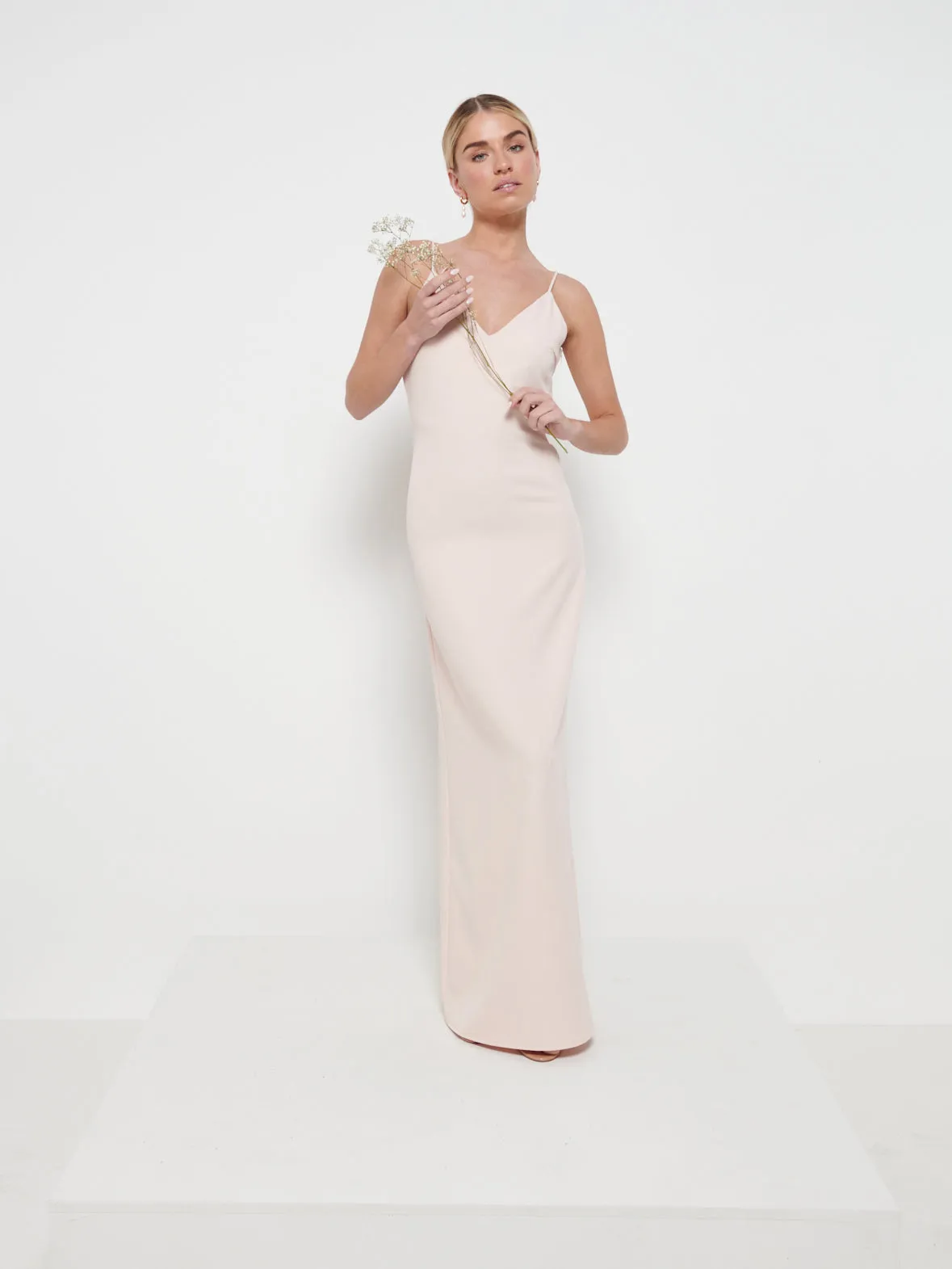 Tillie V-Neck Maxi Bridesmaid Dress - Blush sold by Pretty Lavish product image thumbnail 4