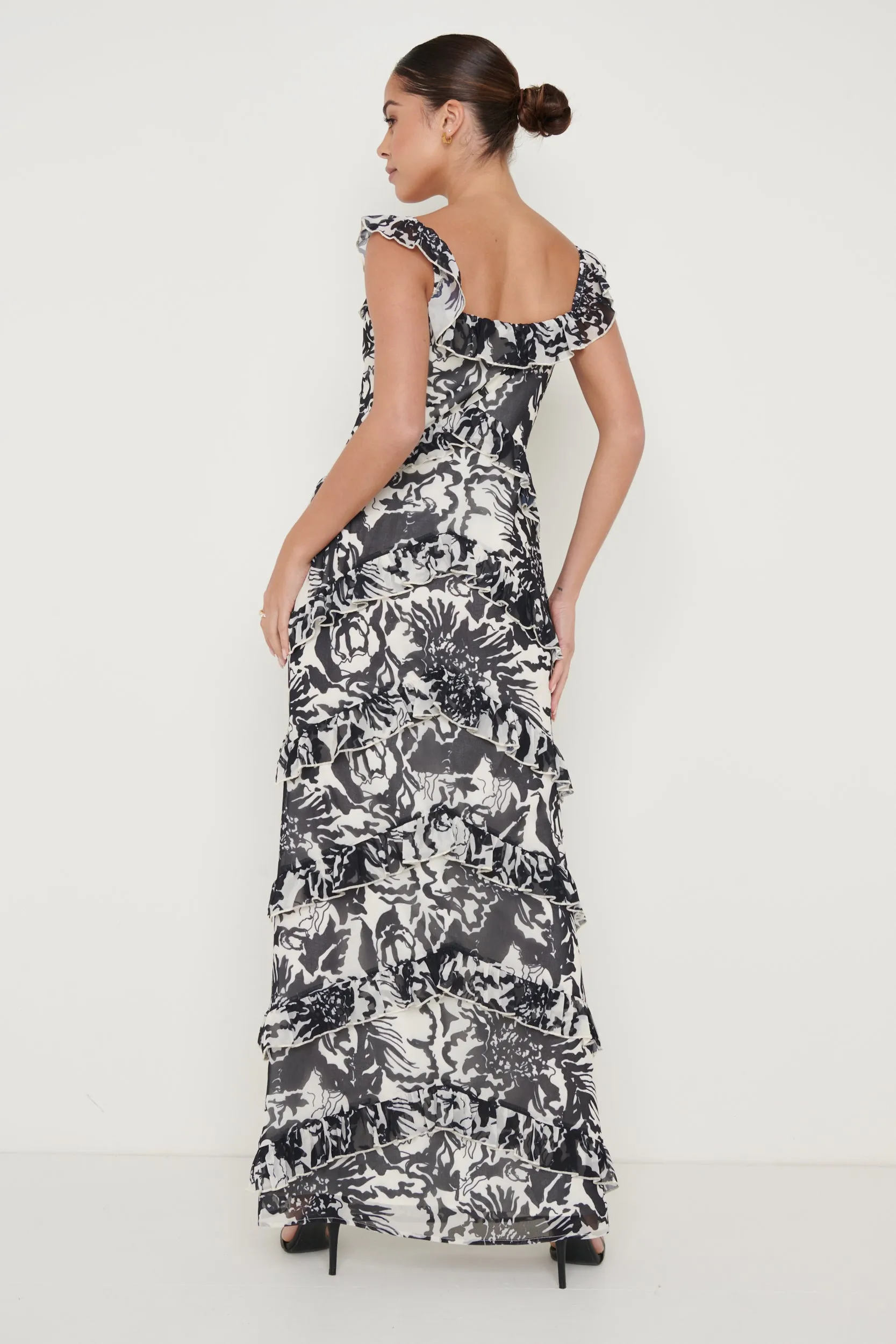 Cecile Maxi Dress - Monochrome Floral sold by Pretty Lavish product image thumbnail 2