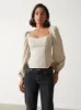 Niamh Embellished Top - Stone sold by Pretty Lavish