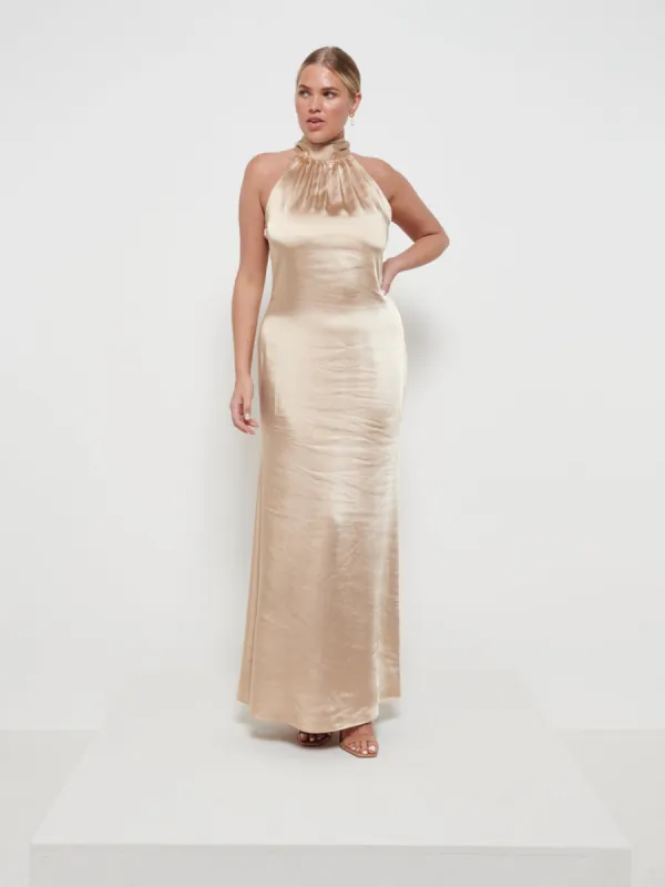 Odelle Maxi Bridesmaid Dress - Matte Bronze made by Pretty Lavish