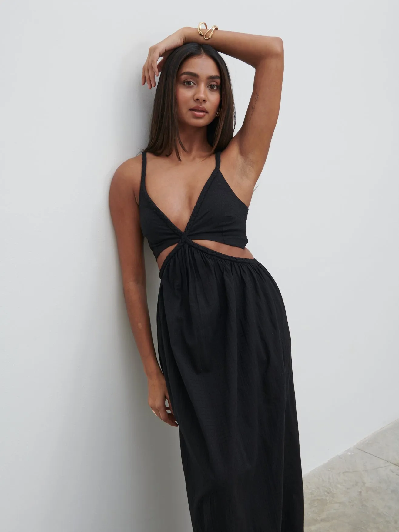 Ramona Cut Out Maxi Dress - Black sold by Pretty Lavish