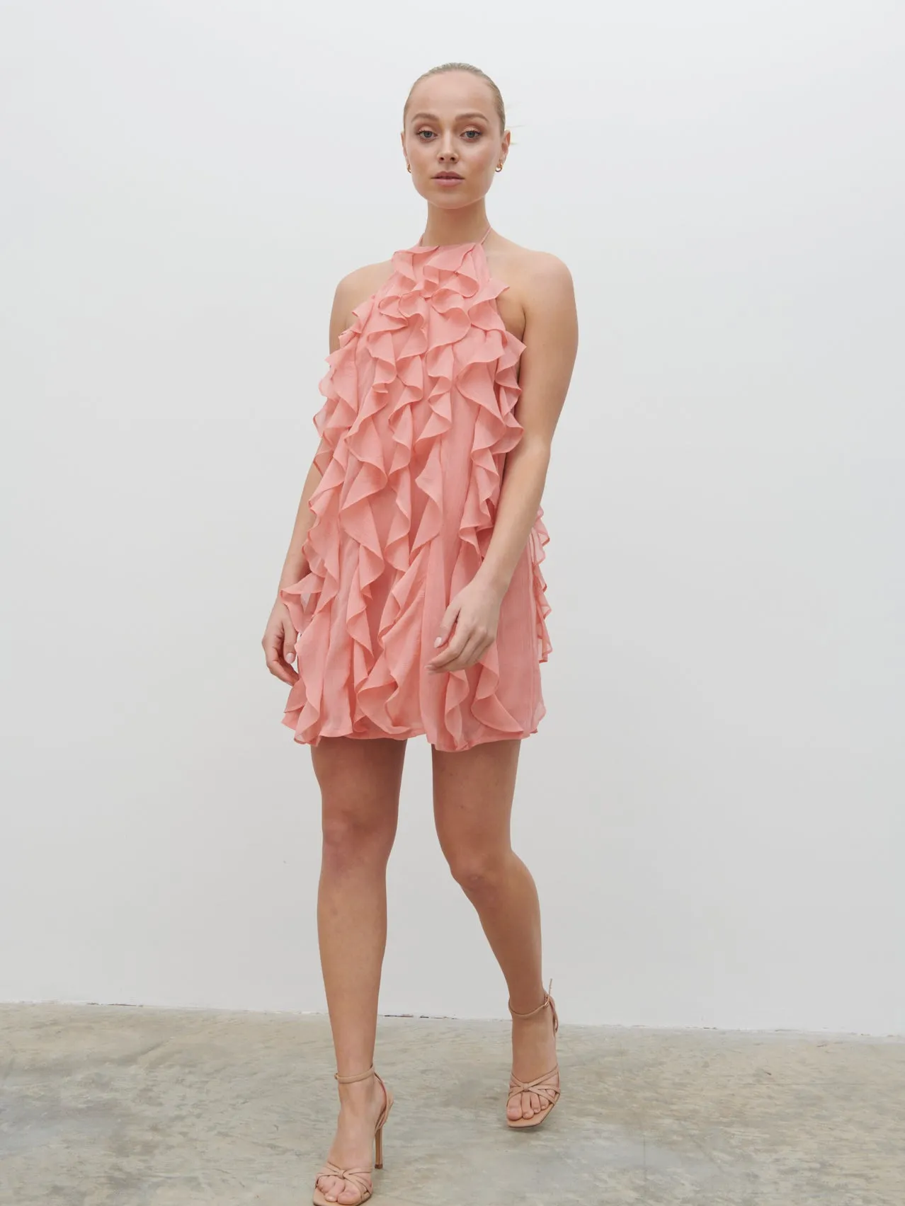 Kelsey Ruffle Mini Dress - Blush sold by Pretty Lavish product image thumbnail 3