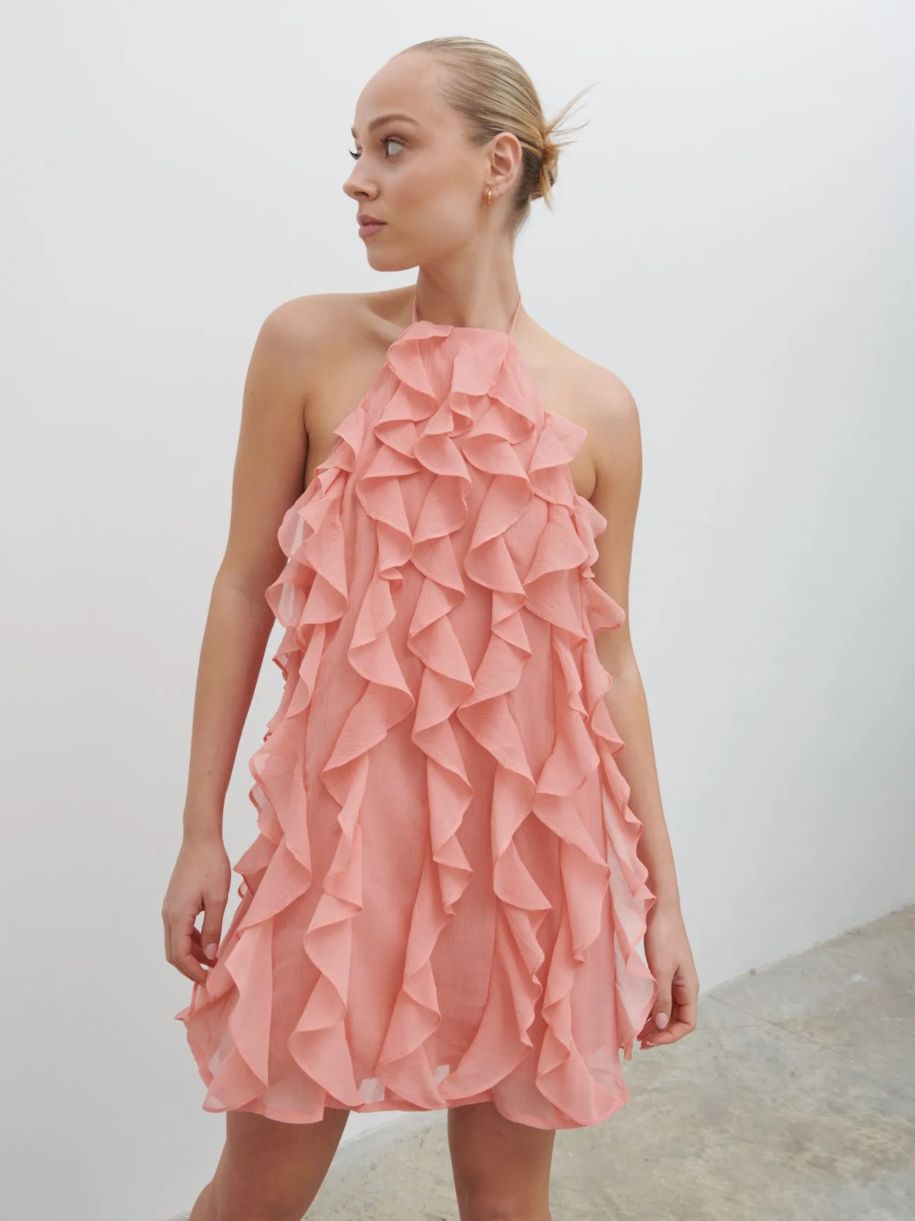 Kelsey Ruffle Mini Dress - Blush sold by Pretty Lavish product image thumbnail 5