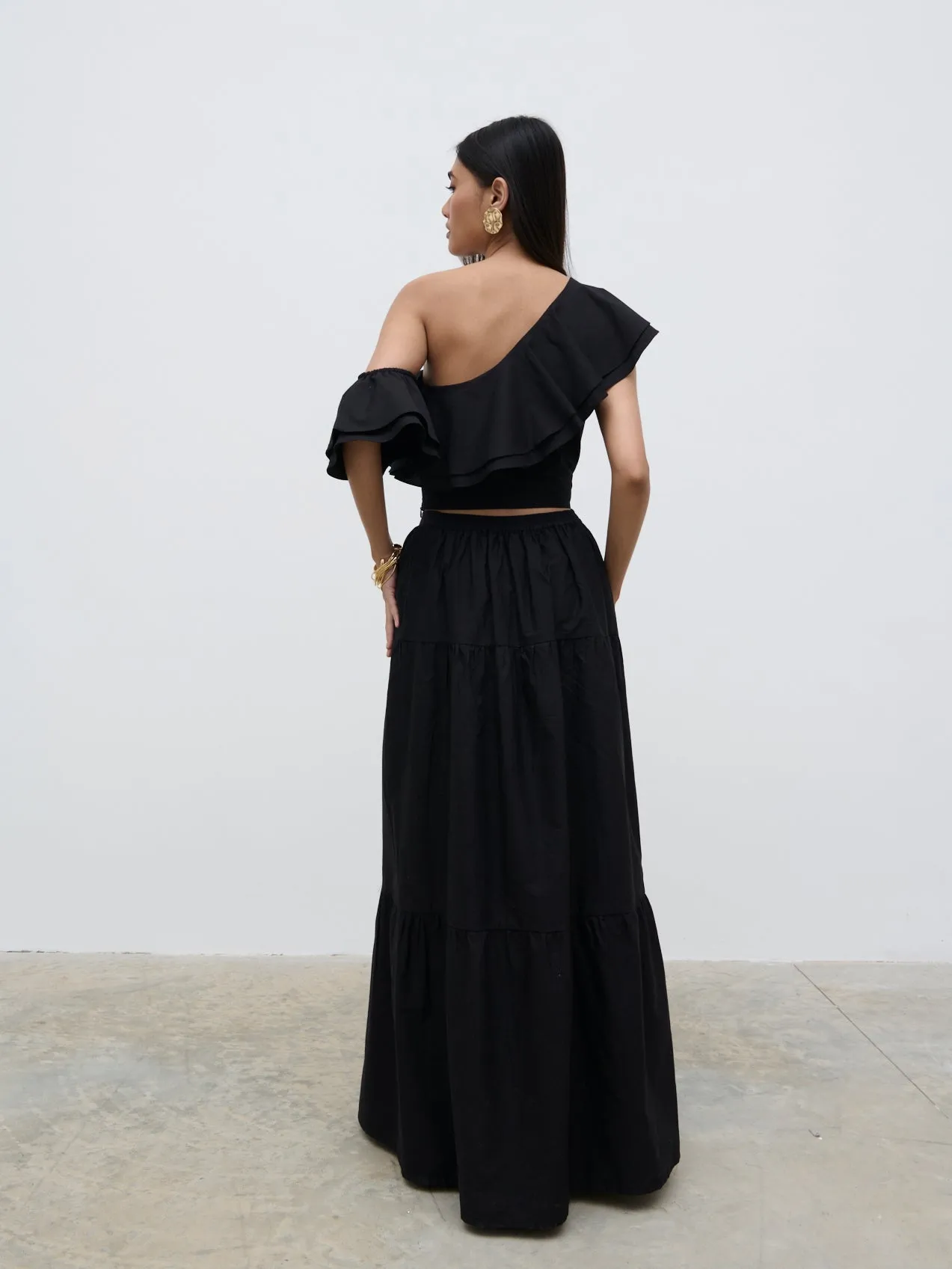 Sol Ruffle Cropped Top - Black sold by Pretty Lavish product image thumbnail 5