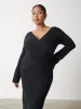 Jacklin Wrap Midaxi Dress Curve - Black sold by Pretty Lavish