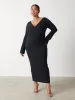 Jacklin Wrap Midaxi Dress Curve - Black sold by Pretty Lavish