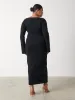 Jacklin Wrap Midaxi Dress Curve - Black sold by Pretty Lavish