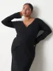 Jacklin Wrap Midaxi Dress Curve - Black sold by Pretty Lavish