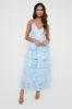 Lissy Ruffle Midaxi Dress - Blue Abstract sold by Pretty Lavish