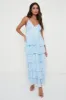 Lissy Ruffle Midaxi Dress - Blue Abstract sold by Pretty Lavish