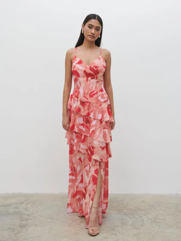 Hettie Maxi Dress - Abstract Multi Floral sold by Pretty Lavish