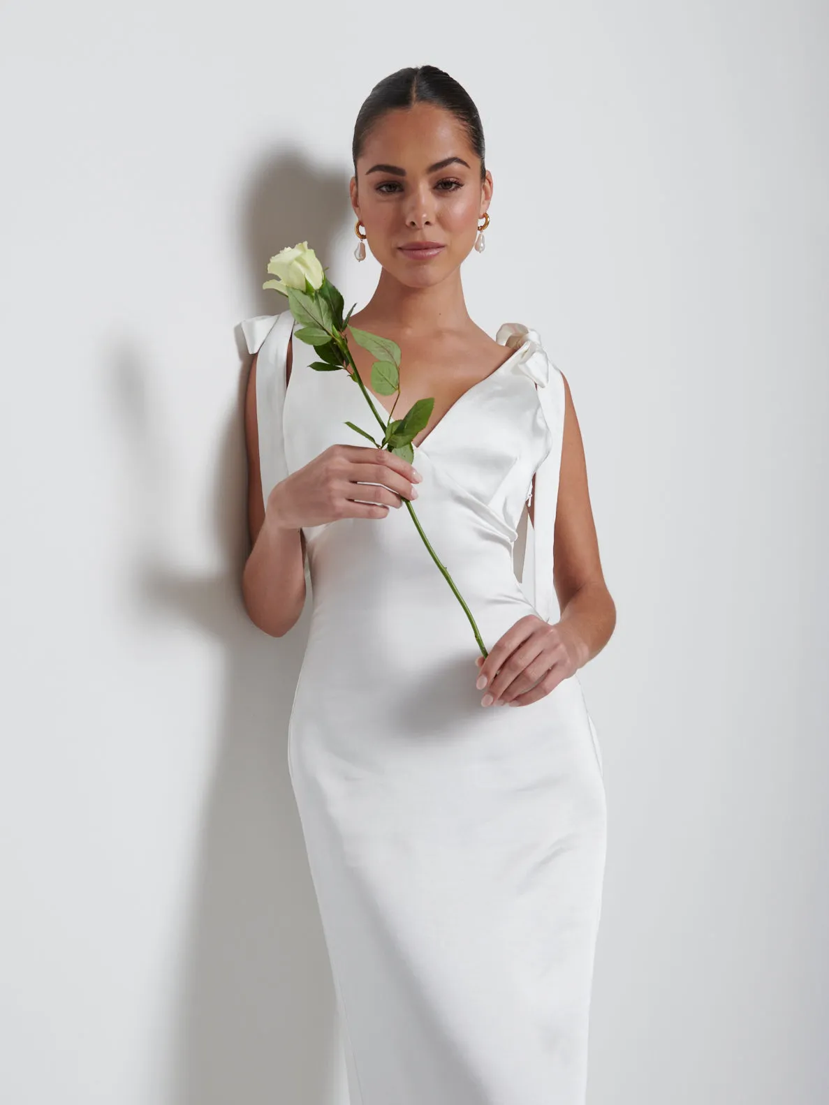 Piper Tie Maxi Bridesmaid Dress - Ivory sold by Pretty Lavish product image thumbnail 2