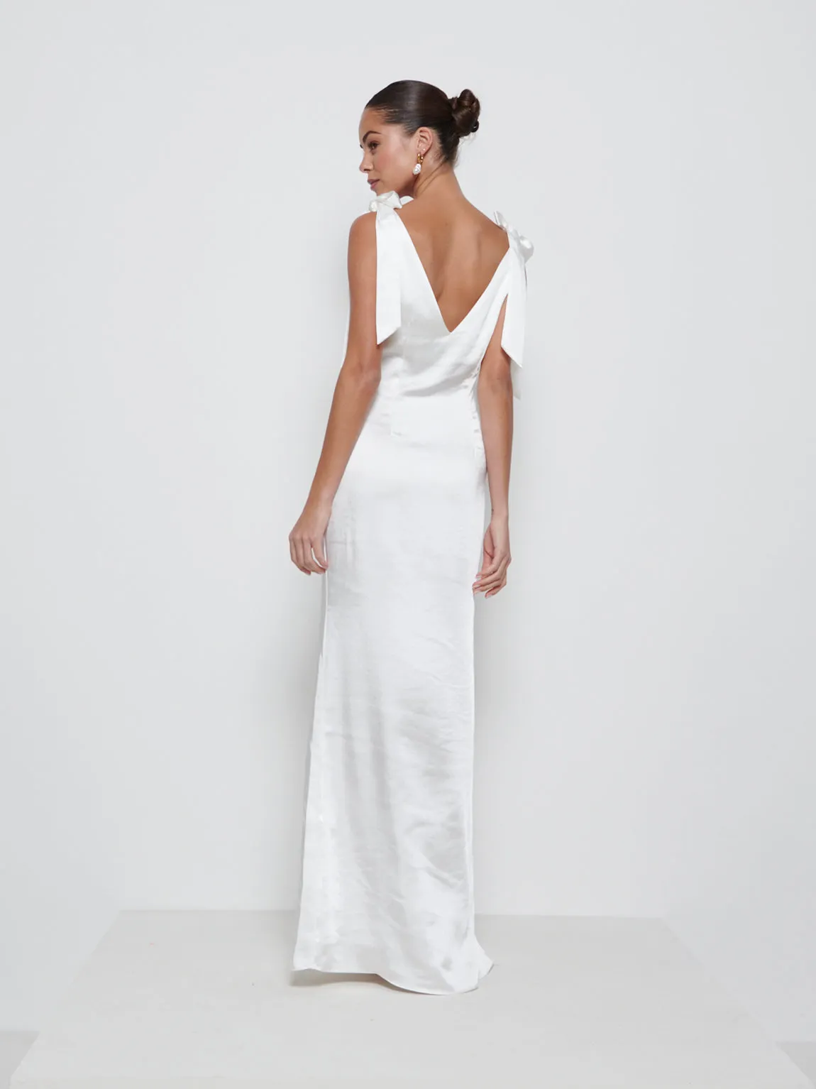 Piper Tie Maxi Bridesmaid Dress - Ivory sold by Pretty Lavish product image thumbnail 3