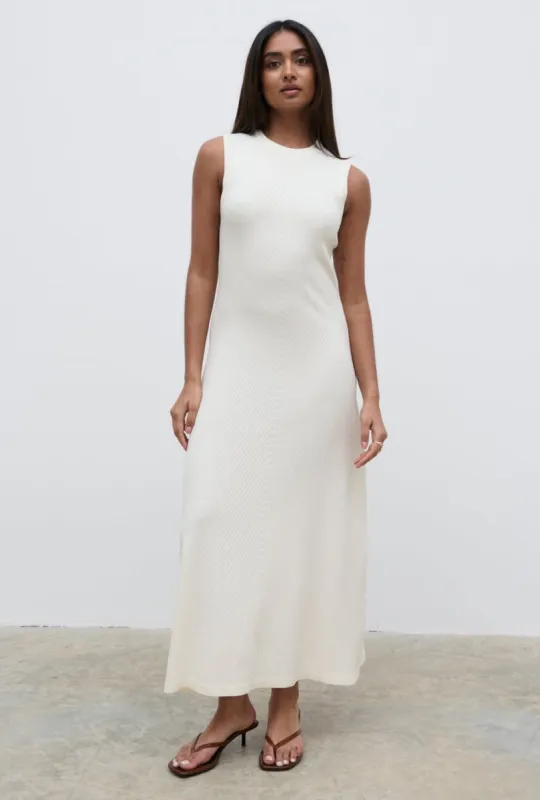 Portia Shift Knit Midaxi Dress - Cream sold by Pretty Lavish