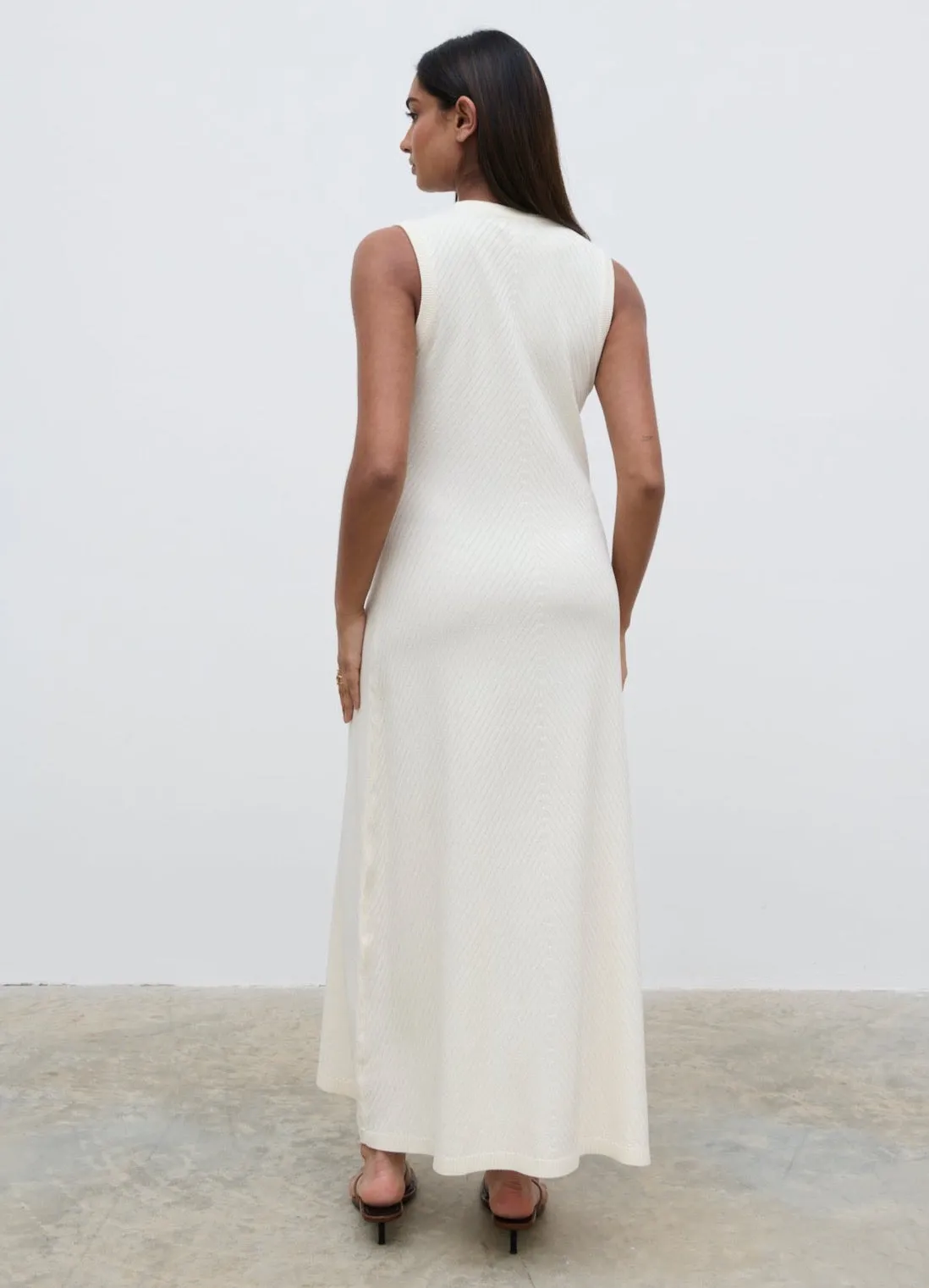 Portia Shift Knit Midaxi Dress - Cream sold by Pretty Lavish product image thumbnail 3