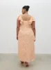 Eloise Ruffle Midaxi Dress Curve - Apricot sold by Pretty Lavish