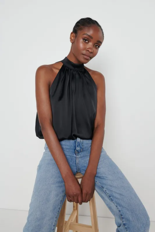 Hailee Bubble Hem Blouse - Black sold by Pretty Lavish