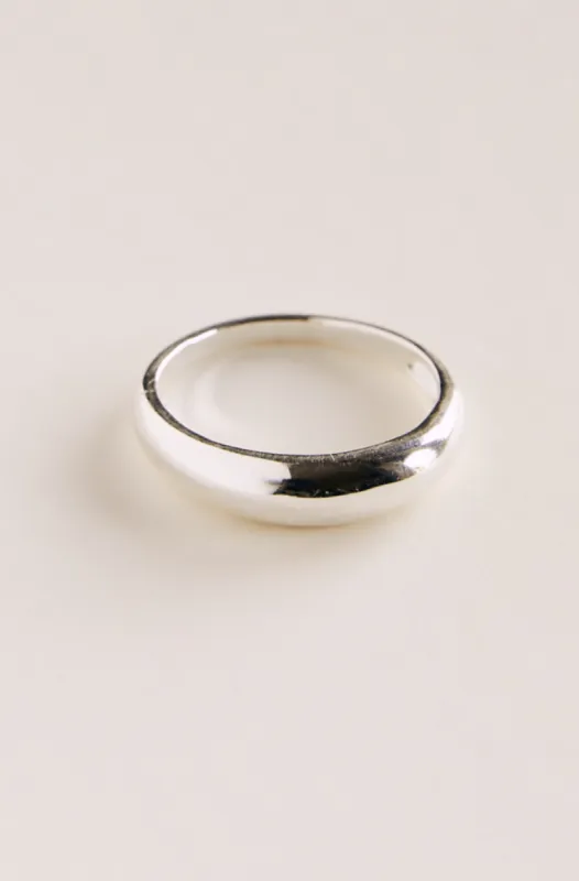 Renetta Thin Band Ring - Recycled Silver sold by Pretty Lavish
