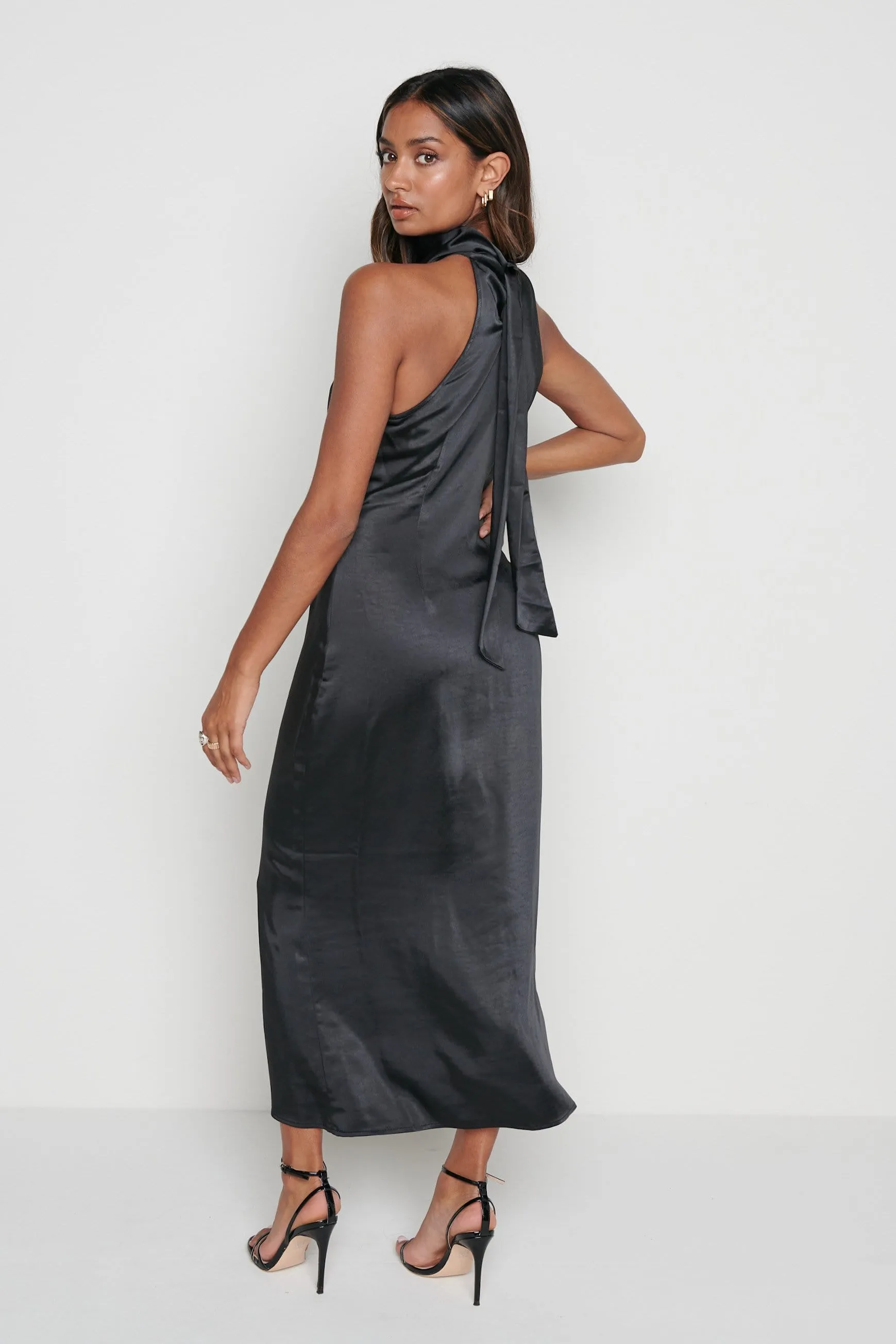 Raleigh Halter neck Tie Dress- Black sold by Pretty Lavish product image thumbnail 5