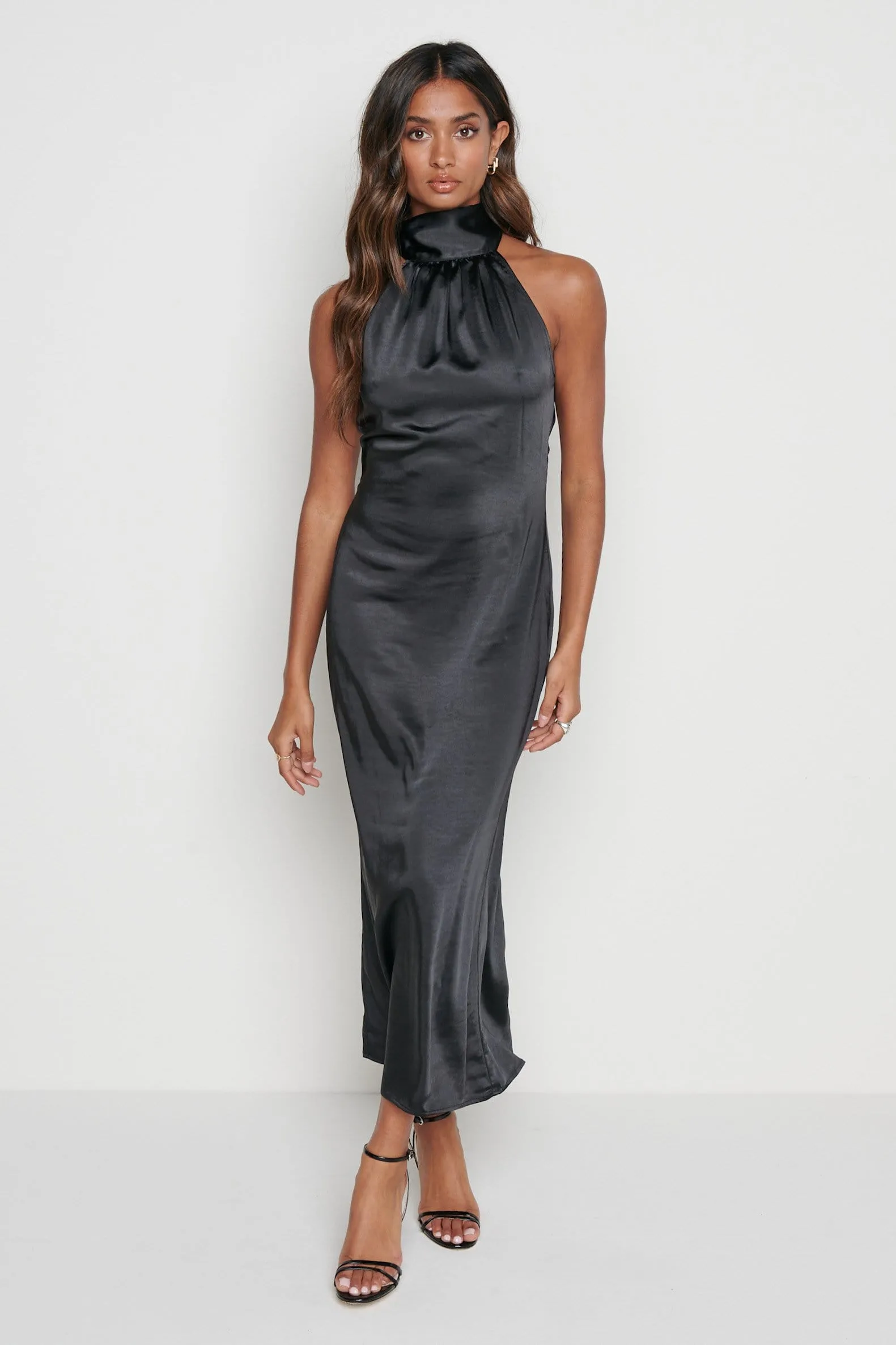 Raleigh Halter neck Tie Dress- Black sold by Pretty Lavish product image thumbnail 2