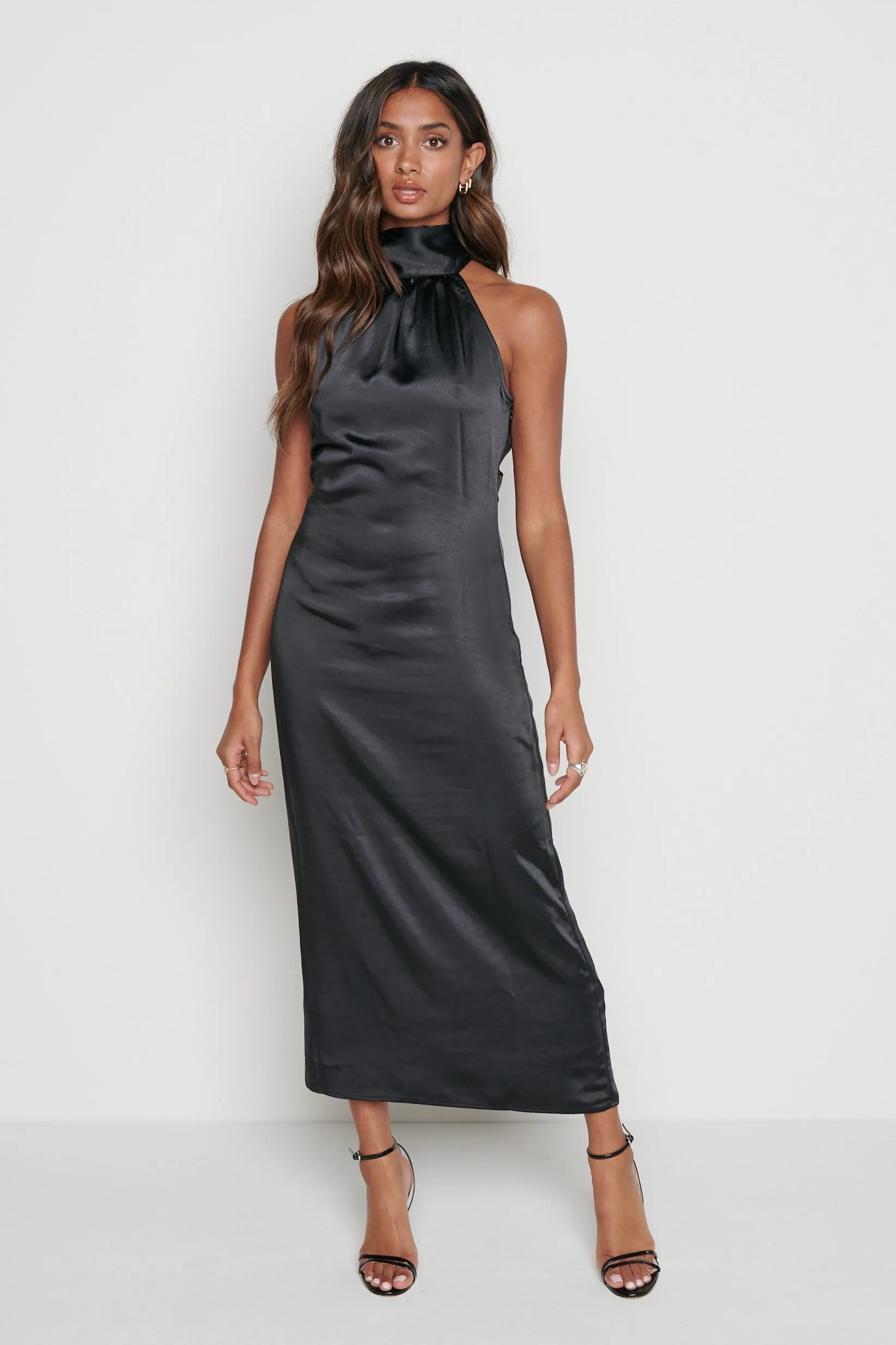 Raleigh Halter neck Tie Dress- Black sold by Pretty Lavish product image thumbnail 3
