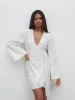 Provence Wrap Sequin Dress - Ivory sold by Pretty Lavish