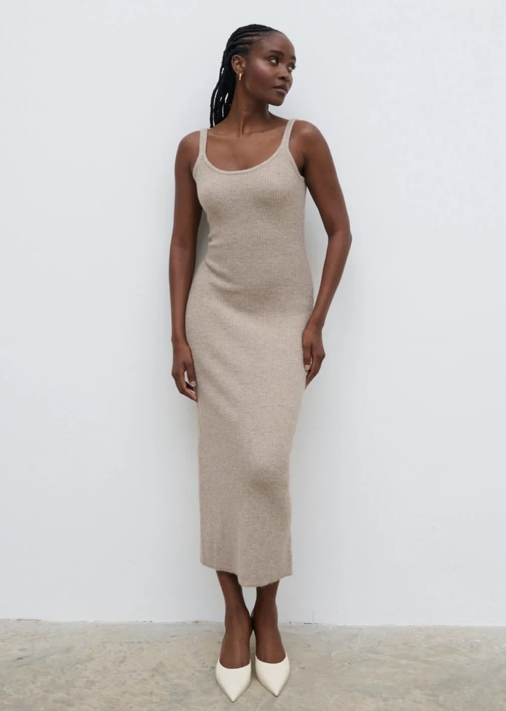 Winnie Strappy Knit Dress - Beige sold by Pretty Lavish