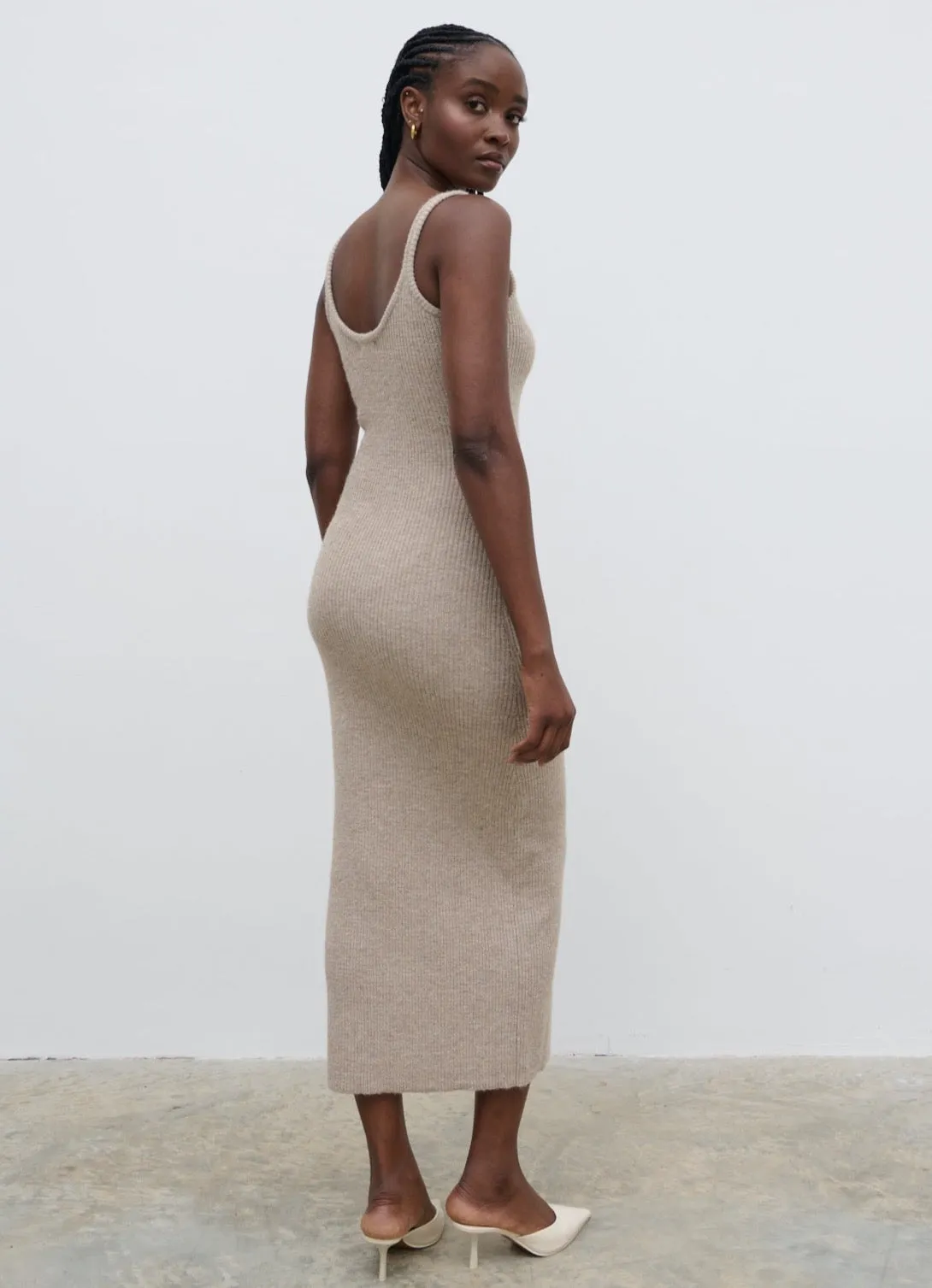 Winnie Strappy Knit Dress - Beige sold by Pretty Lavish product image thumbnail 3