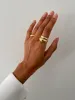 Renne Thick Band Ring - Recycled Silver Gold Plated sold by Pretty Lavish